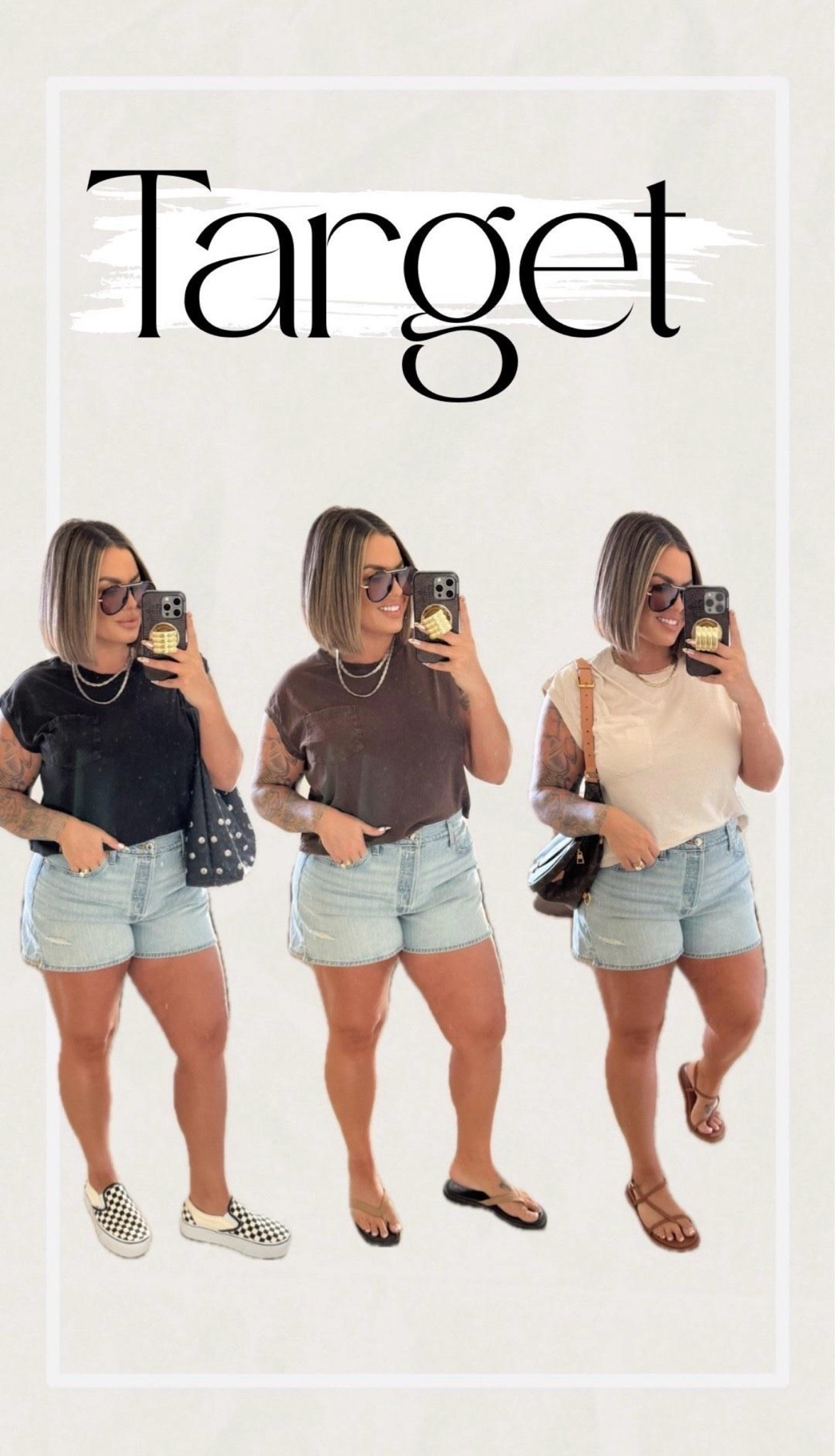 Tops L
Shorts 12 
#target #basics #shorts #denim #vans