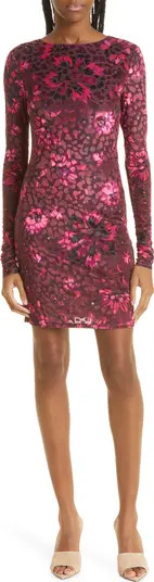 Ted Baker London Rickiee Devore Long Sleeve Mesh Body-Con Dress | Nordstrom | Nordstrom Canada