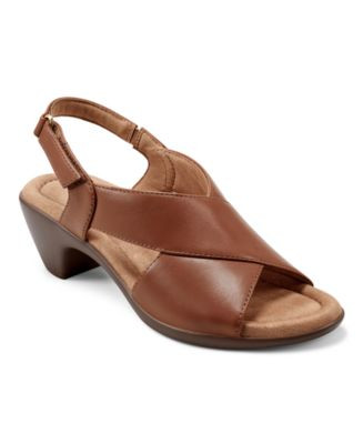 Easy Spirit Chantal Crisscross Low Heel Leather Sandals - Macy's | Macy's