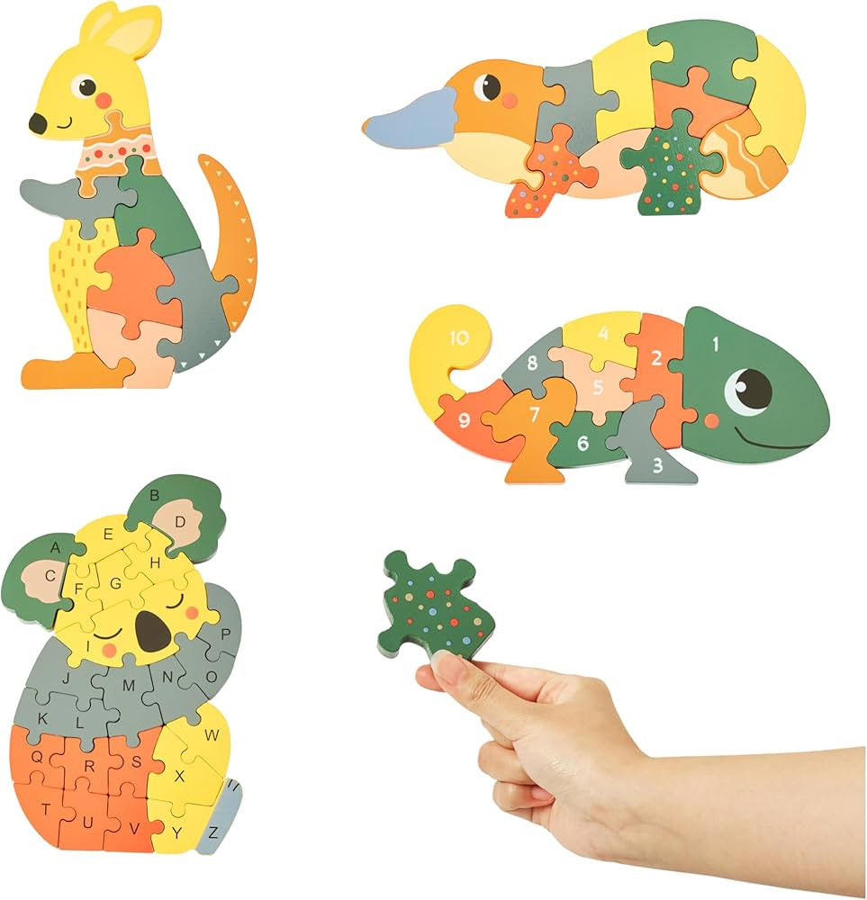 Childlike Behavior Wooden Puzzles for Toddlers 1-3 - Baby Puzzles - Multi Wood Animals Puzzle for... | Amazon (US)