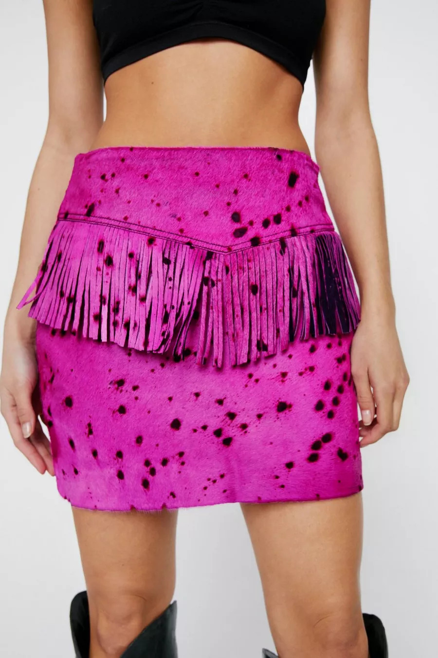 Real Pony Hair Fringe Mini Skirt | Nasty Gal US