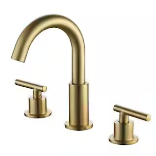 Boyel Living 8 in. Widespread 2-Handle Mid-Arc Bathroom Faucet with Valve and cUPC Water Supply L... | The Home Depot