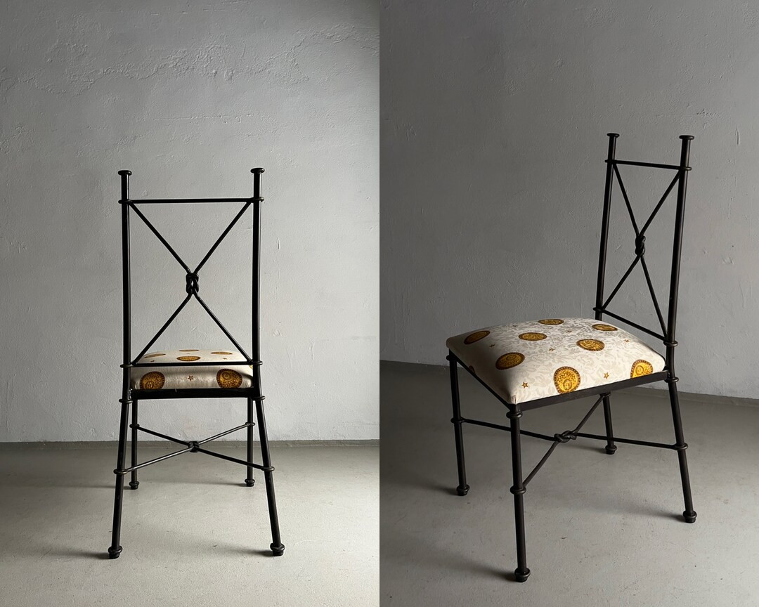 2 Wrought Iron Chairs | Patio Outdoor | Vintage | Etsy (US)