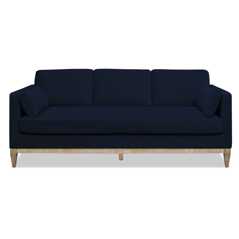 Jennifer Taylor Home Knox 84" Modern Farmhouse Performance Velvet Living Room Sofa Couch in Dark ... | Walmart (US)