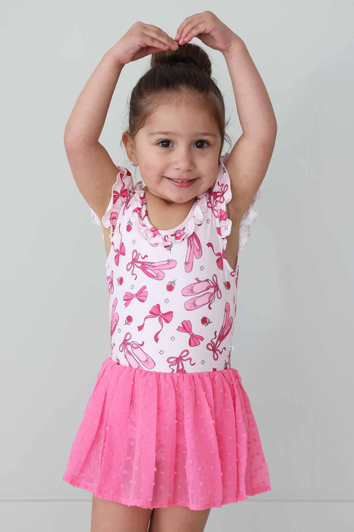 Swiss Dot Leotard | Pink Pirouette | Caden Lane