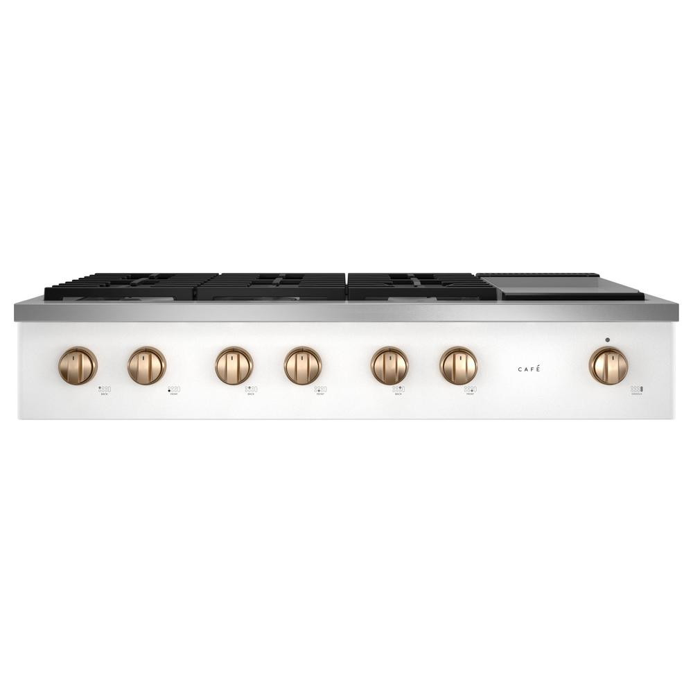 Cafe 48 in. Gas Cooktop in Matte White with 6 Burners | The Home Depot