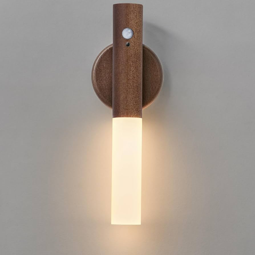 Montford Battery Operated Wall Sconces, Wooden Motion Sensor Night Light Rechargeable Wall Sconce... | Amazon (US)