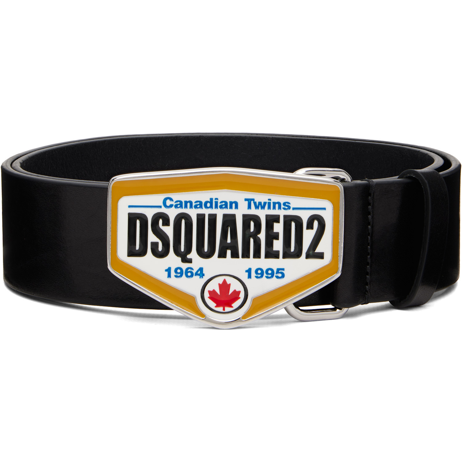Dsquared2 Black 'Dsquared2' Logo Plaque Belt | SSENSE
