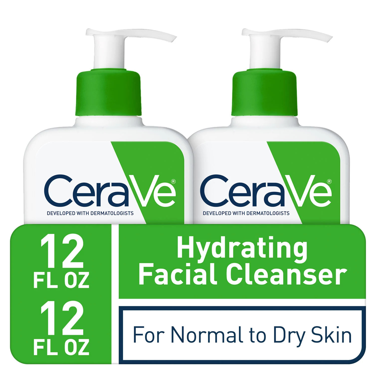 CeraVe Hydrating Facial Cleanser, Normal to Dry Skin, 12 fl. oz., 2 pk. | Sam's Club