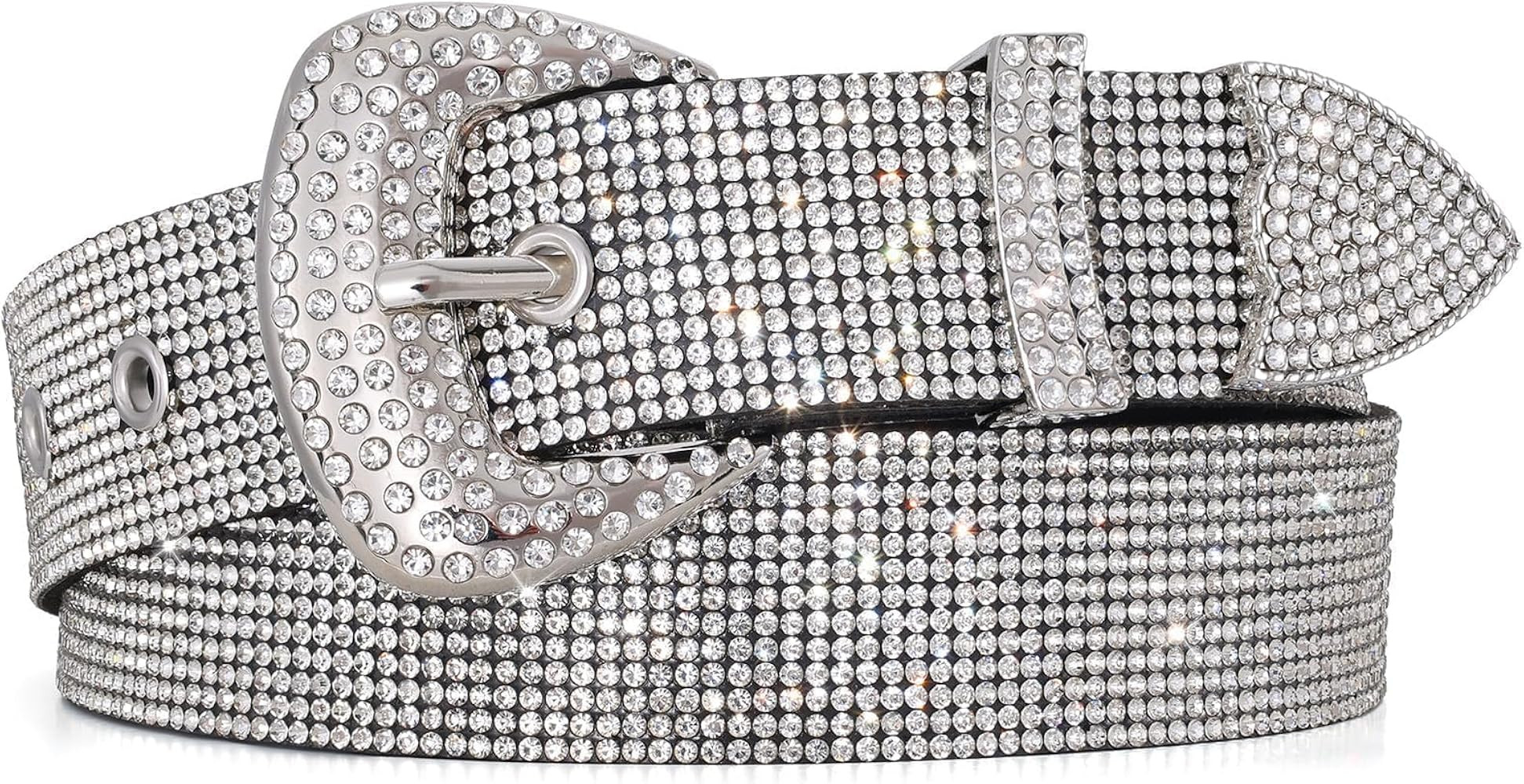 WHIPPY Rhinestones Leather Belts for Women Disco Bling Studded Belt for Jeans Pants Western Cowgi... | Amazon (US)