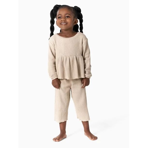 Modern Moments by Gerber Baby and Toddler Girl Top and Flare Pants Outfit Set, 2-Piece, 12M-5T | Walmart (US)
