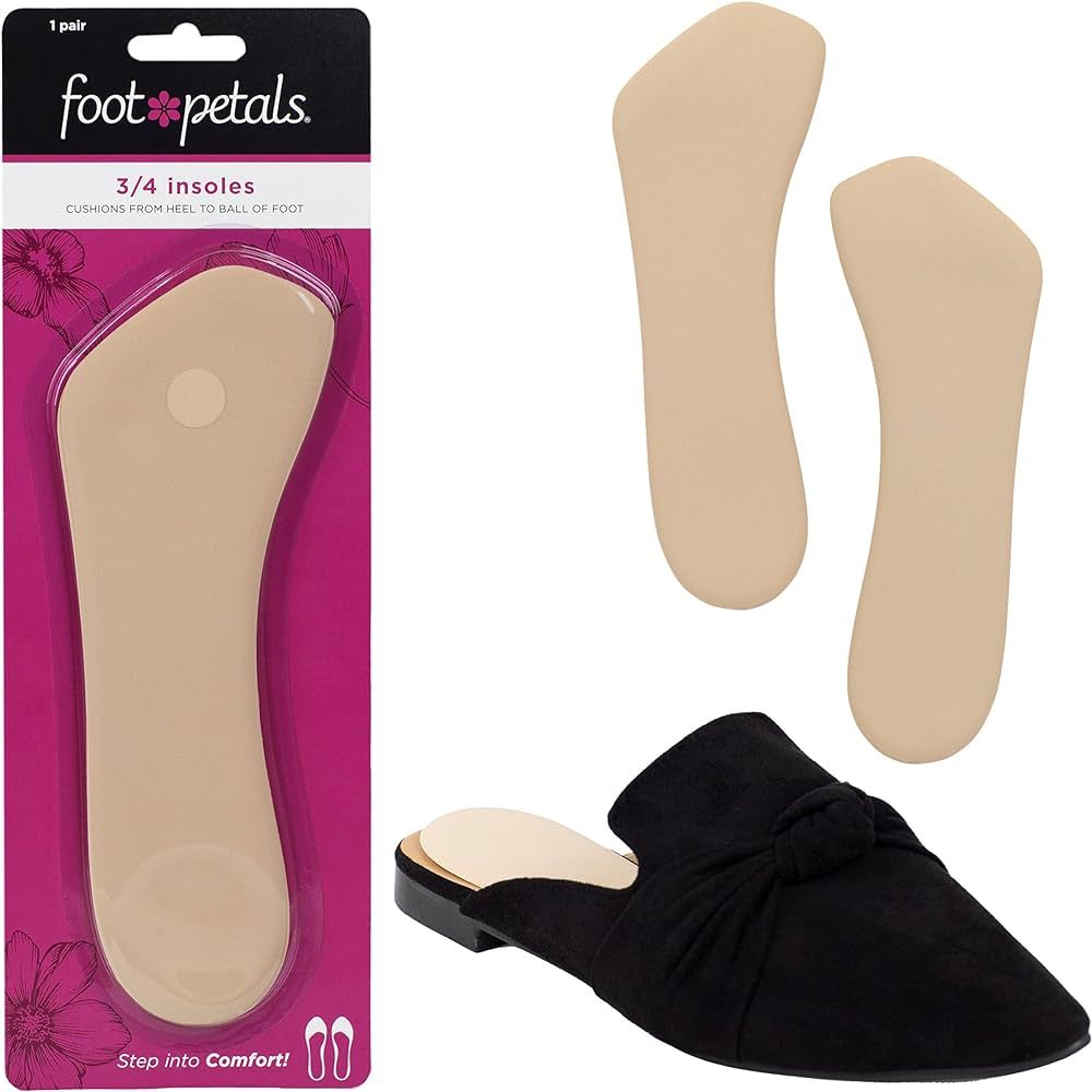 Foot Petals Women's ¾ Insole Comfort Cushion, Khaki, One Size | Amazon (US)