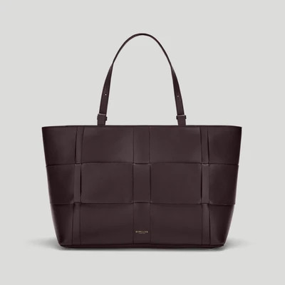 DeMellier The Florence in Bordeaux Fine Grain Leather Tote & Work bag | DeMellier