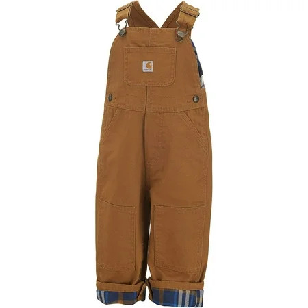 Carhartt Baby Boys Washed Canvas Bib Overall Carhartt Brown 3 Months | Walmart (US)