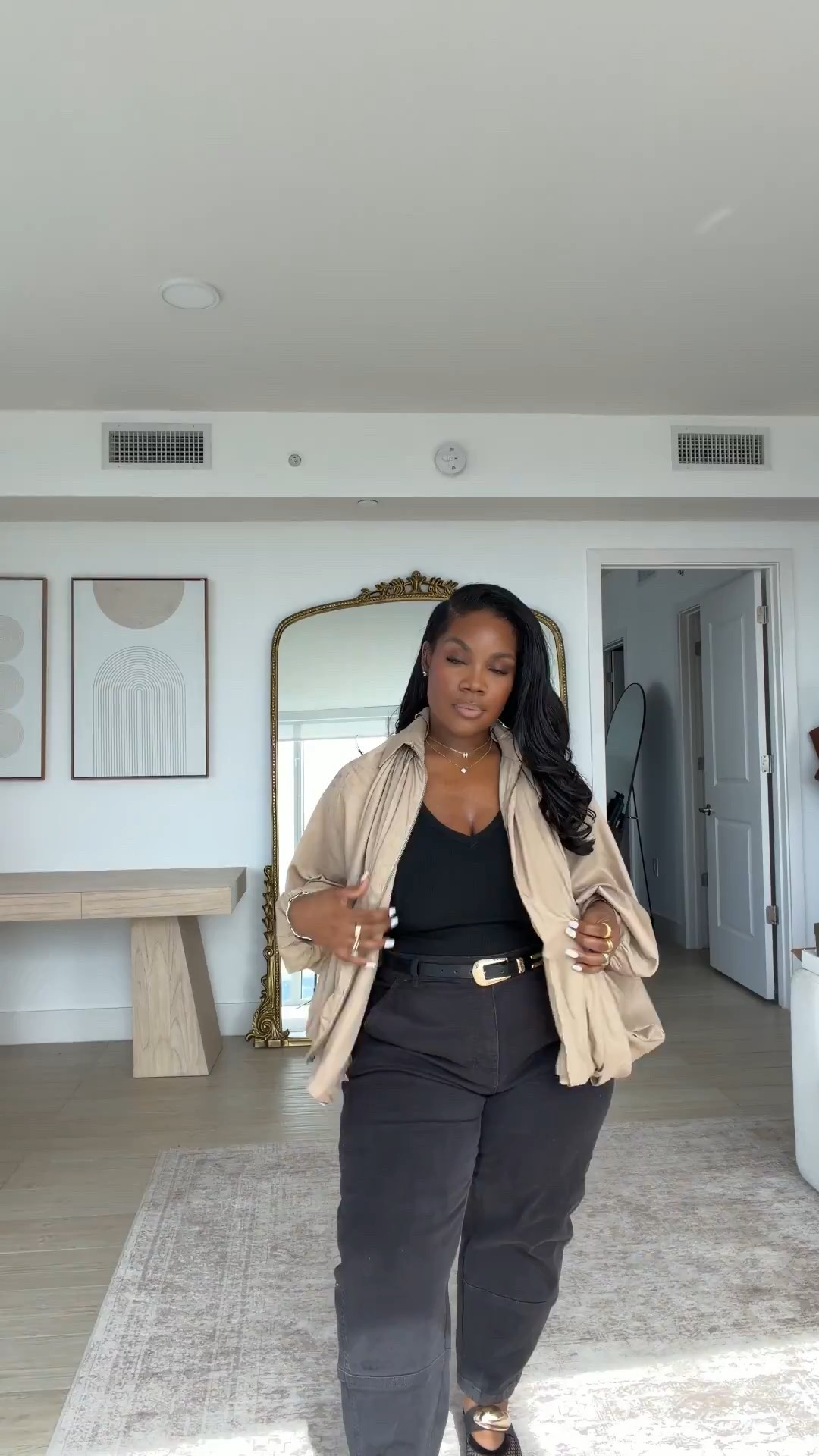 Casual Chic OOTD. 

An easy look for a day of errands and shopping in this affordable yet chic jacket from Amazon, the perfect tank basic, and the perfect straight leg jeans from Everlane. 🤌🏾

#LTKMidsize #LTKPetite