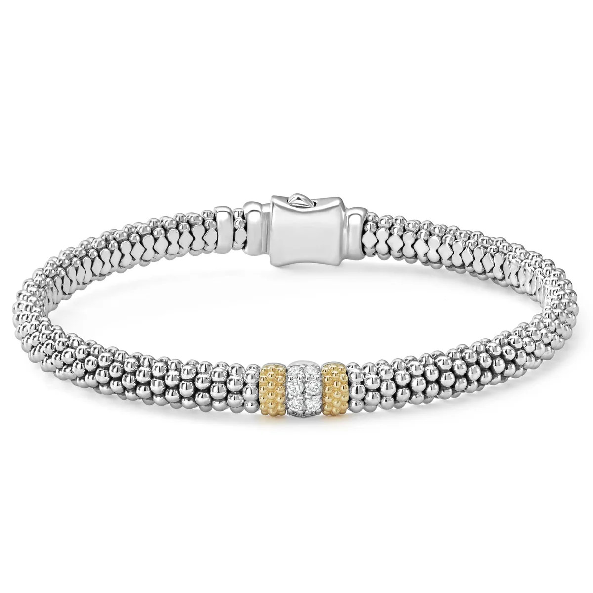 Single Station Diamond Caviar Bracelet | 6mm | LAGOS