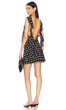 LPA Giulia Mini Dress in Black & Cream Dot from Revolve.com | Revolve Clothing (Global)