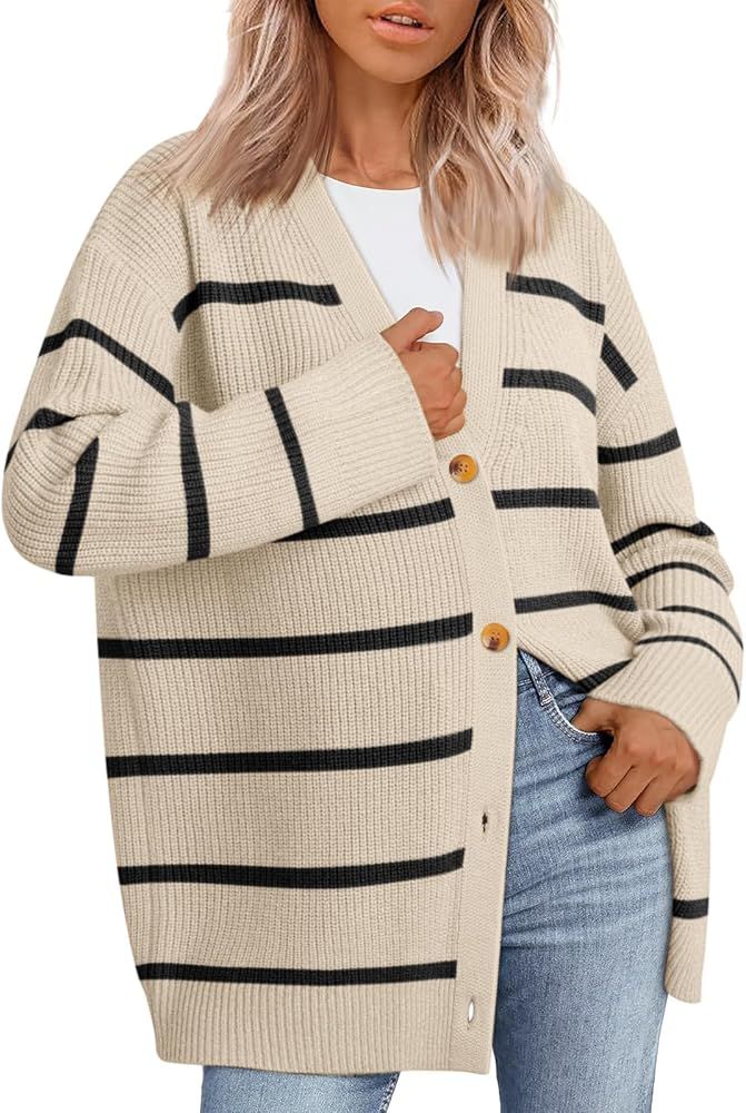 LILLUSORY Women Oversized Cardigan Sweater Fall Outfits Cloth Fashion V Neck Knit Button Front Ca... | Amazon (US)