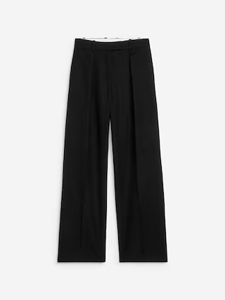 High-Waist Pleated Trousers – Black – Women – ARKET GB | Arket UK