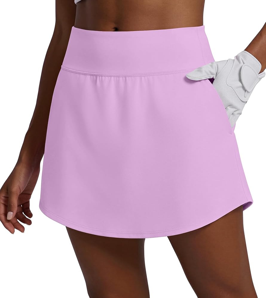 PINSPARK 16" Golf Skirts for Women Curved Hem High Waisted Athletic Skort Tennis Skirt with 4 Poc... | Amazon (US)