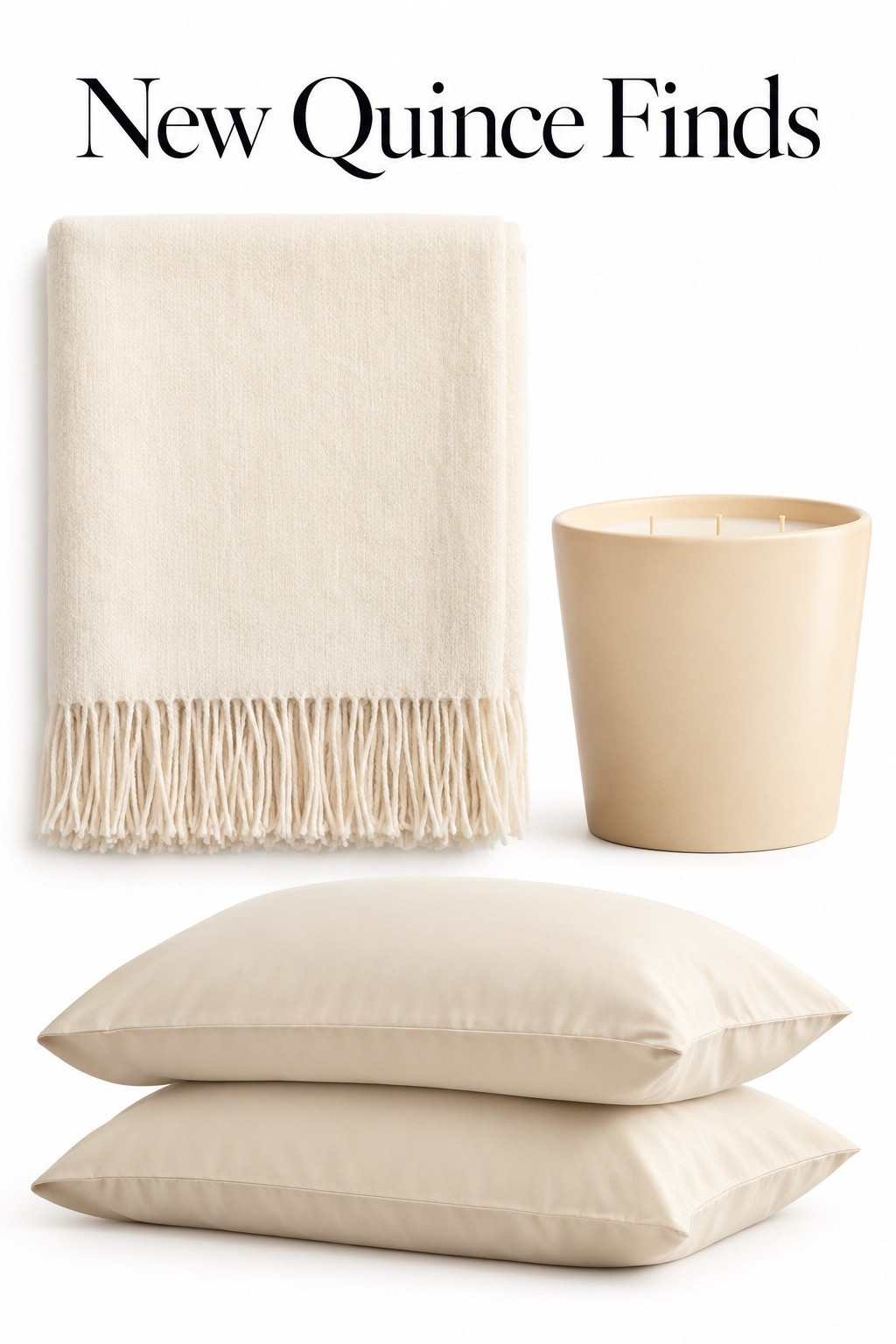 Little comforts for a cozy home. My newest Quince finds include cream bamboo pillowcases, an ivory fringed throw, and a Mediterranean Fig candle—all in the soft, neutral palette I love. Simple additions for a timeless bedroom refresh. Tap to shop my picks.

#QuincePartner #ad