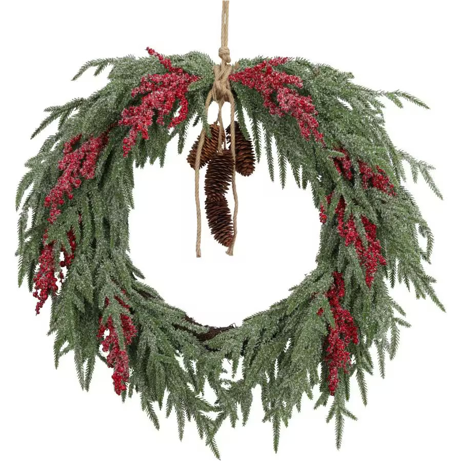 DANSON DECOR
				
				24" Mixed Pine Wreath - with Red Berries & Pinecones | Home Hardware