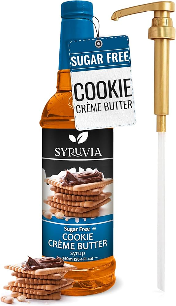 Syruvia Sugar-Free Cookie butter Coffee Syrup - 25.4 fl oz Premium Coffee Flavoring Syrup - 0 Cal... | Amazon (US)
