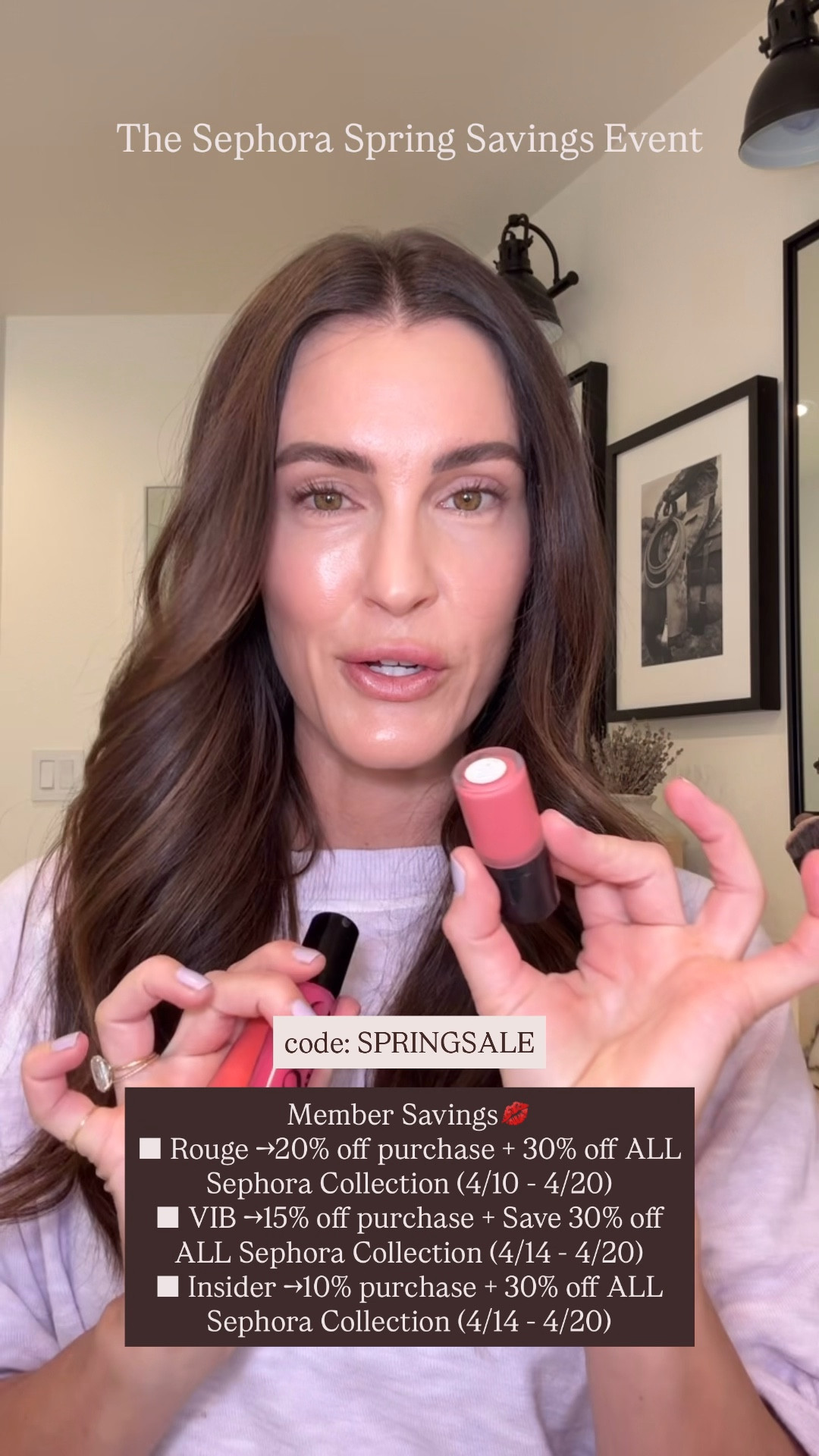 I’ve partnered with @kohls at @Sephora to bring you my favorite clean beauty items💋💋 #kohlspartner #sephoraatkohls It’s currently The Spring Savings Event so everything is on SALE!! YAY🥳🥳 Snag your makeup, skin and hair faves NOW👯‍♀️ Sale ends 4/20!! 

Member Savings💋👇🏻
■ Rouge →20% off purchase + 30% off ALL Sephora Collection (4/10 - 4/20)
■ VIB →15% off purchase + Save 30% off ALL Sephora Collection (4/14 - 4/20)
■ Insider →10% purchase + 30% off ALL Sephora Collection (4/14 - 4/20)

Code: SPRINGSALE 

#LTKBeauty #LTKSeasonal #LTKmorningroutine