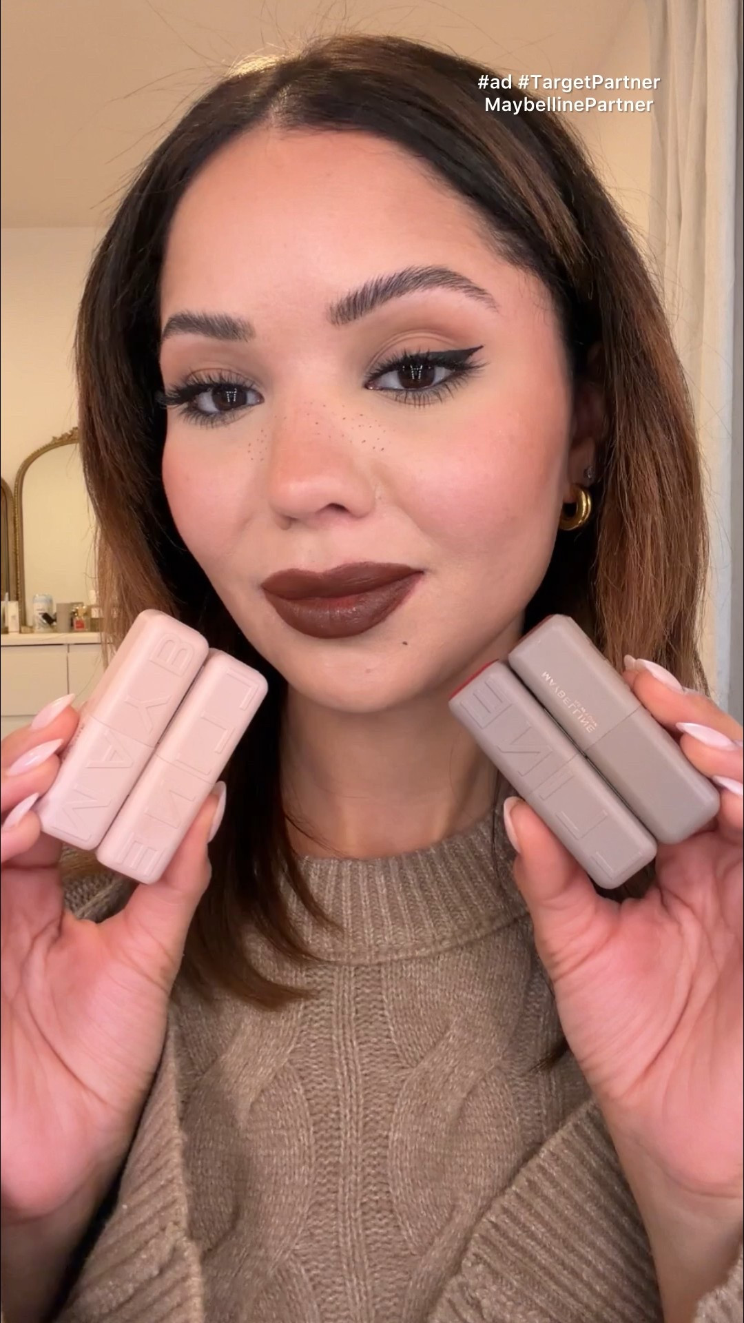 #ad The new @maybelline serum lipsticks are gorgeous, comfortable and barely feel like they're there! I love that you get an 8H plumping moisturize! Available now at @target #targetpartner #maybellinepartner #target