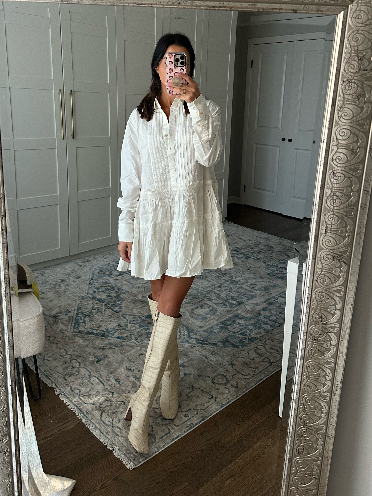 knee length dresses for ladies Free People Be My Ruched Slipdress in Wind Blush main image 0