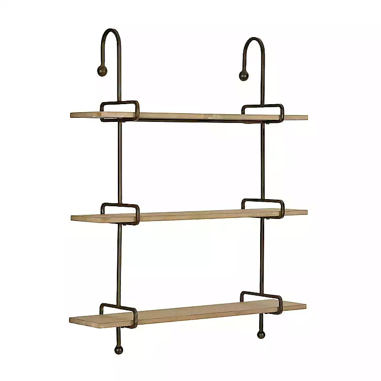 Wooden Slatpipe Shelf | Kirkland's Home