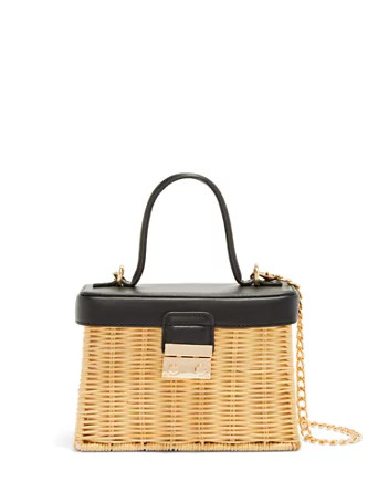 NY & Co Women's Wicker Turnlock Top-Handle Bag - MMS Trading Black | New York & Company