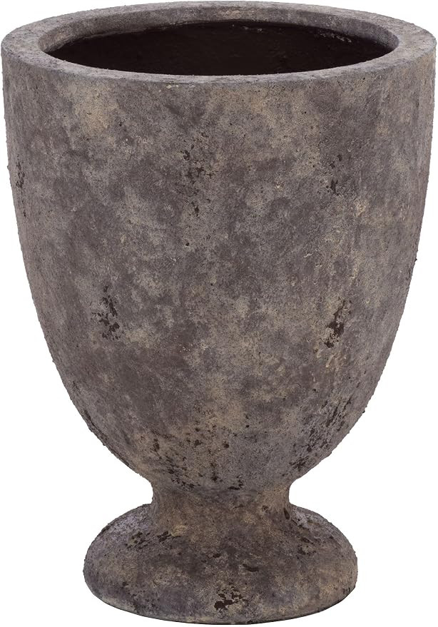 SAFAVIEH Outdoor - Ella Planter Pot with Drainage - Antique Brown Ficonstone Cement - Weather Res... | Amazon (US)