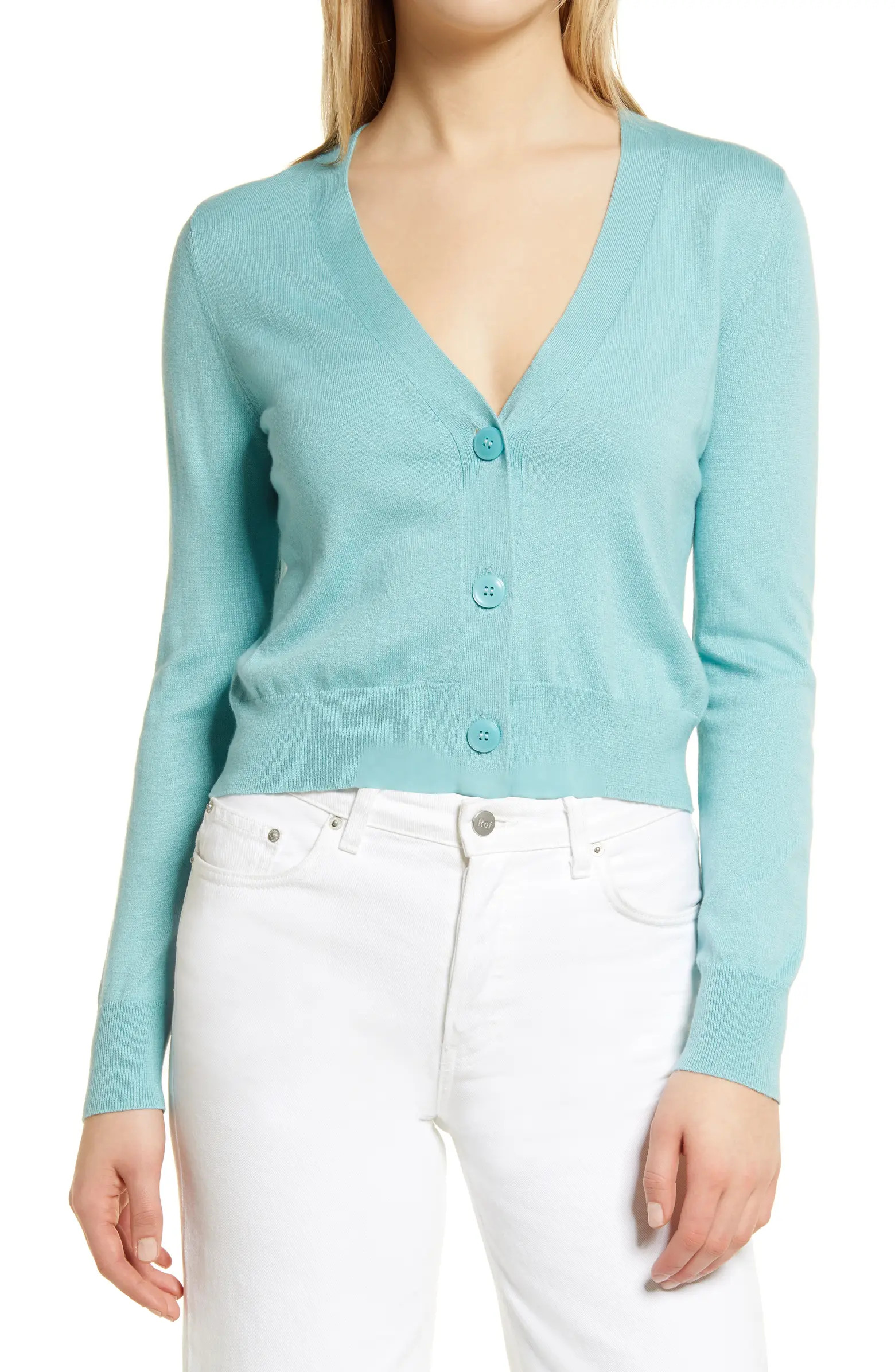 Halogen® Fitted V-Neck Cardigan | Nordstrom | Nordstrom