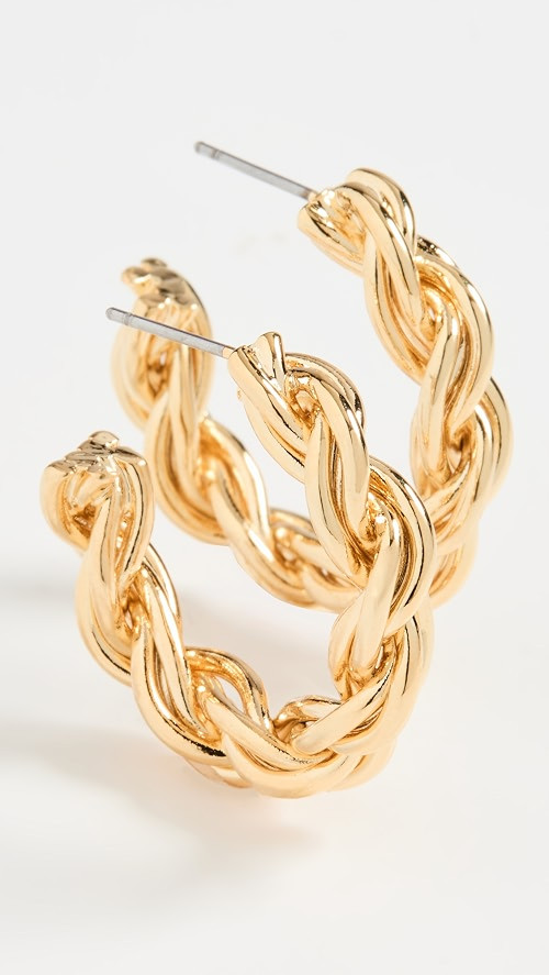 Kenneth Jay Lane Gold Twist Hoops | SHOPBOP | Shopbop
