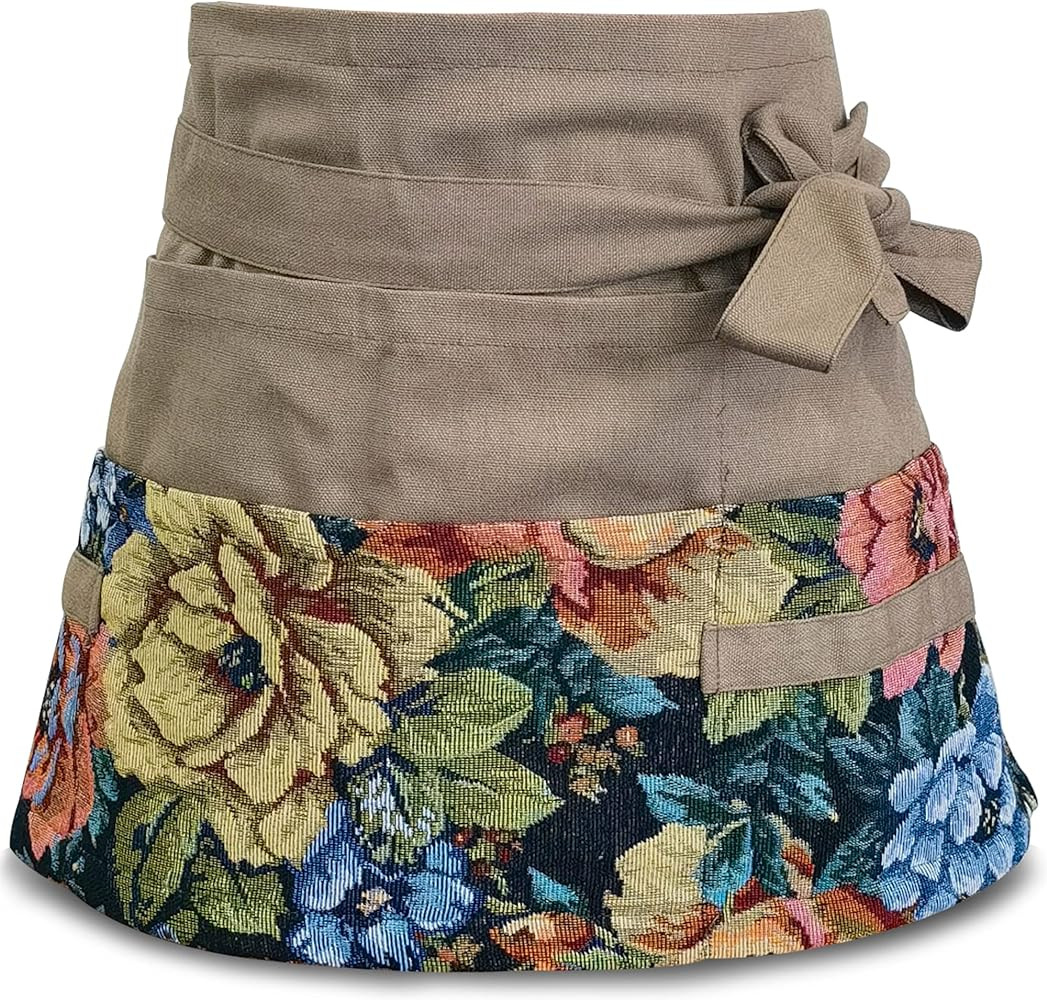 Garden Apron for Woman, Serve Apron Cute, Flora Half Apron with 8 Pockets, Valentines Gift for Mo... | Amazon (US)
