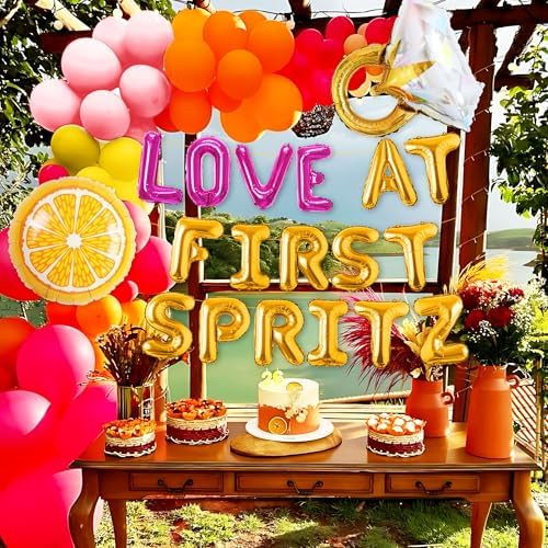 Love at First Spritz Bachelorette Party Decorations Feeling Spritzy Balloon Orange Citrus Balloon... | Amazon (US)