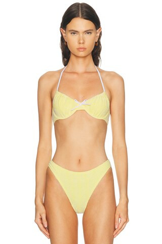 Solid & Striped The Lolita Bikini Top in Yellow | FWRD 