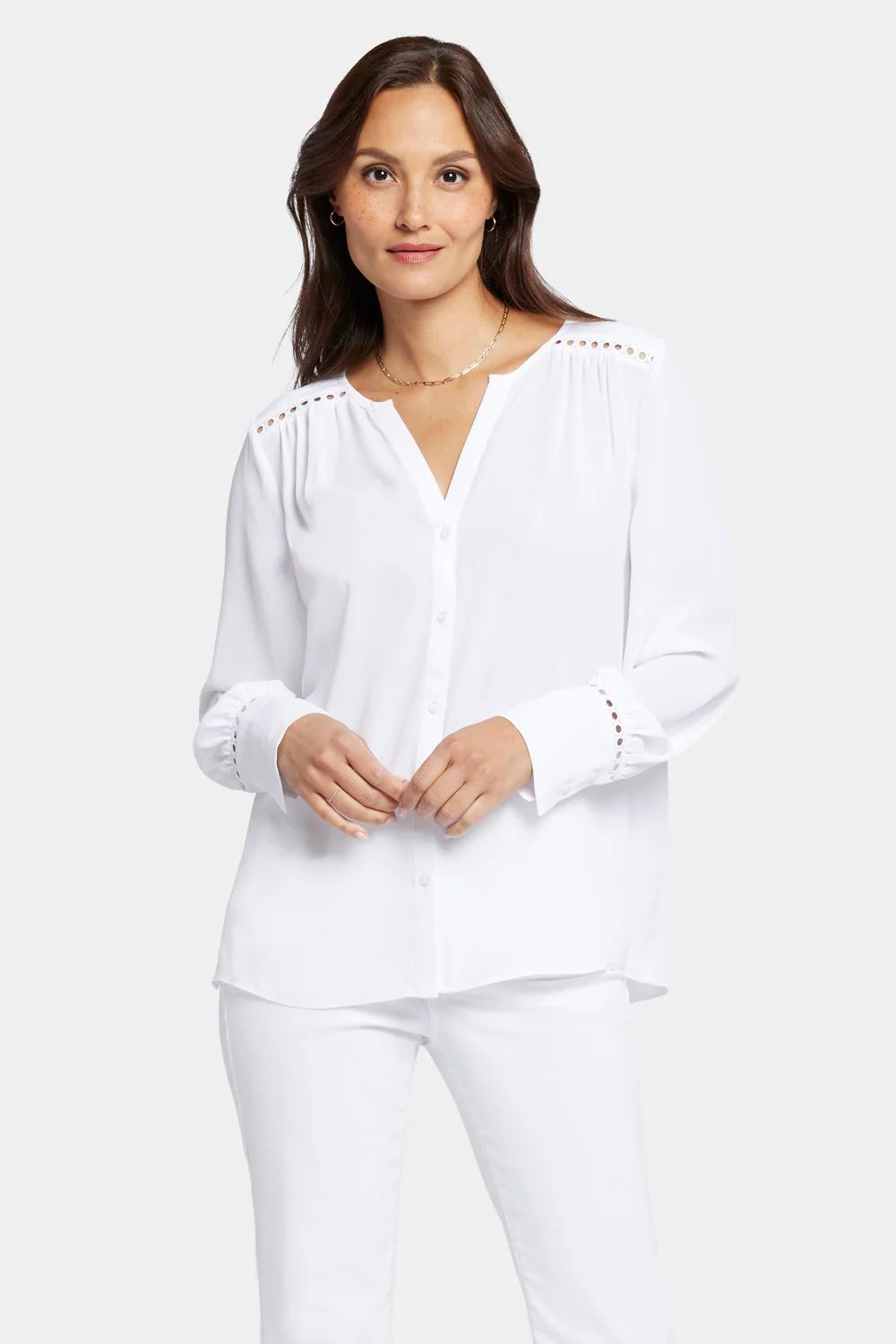 Liliana Peasant Blouse - Optic White | NYDJ