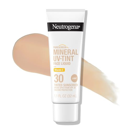 Neutrogena Purescreen+ Tinted Sunscreen for Face with SPF 30, Broad Spectrum Mineral Sunscreen with Zinc Oxide and Vitamin E, Water Resistant, Fragrance Free, Light, 1.1 fl oz | Amazon (US)