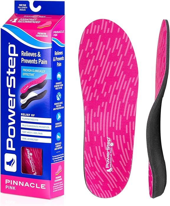 Powerstep Pinnacle Pink Orthotics for Women - Arch Support Inserts for Pain Relief & Plantar Fasc... | Amazon (US)