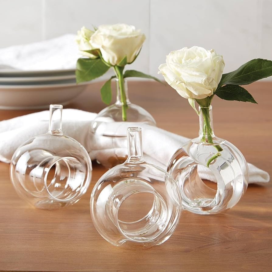 Two's Company Set of 4 Napkin Rings (Glass Vase) | Amazon (US)
