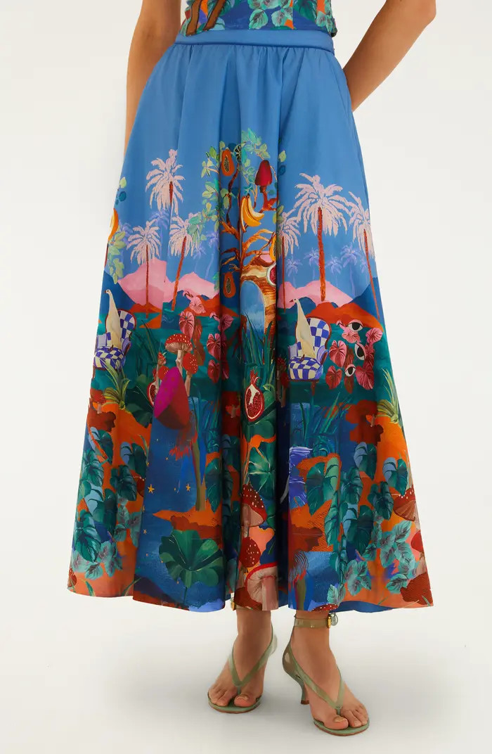 Dream Landscape Organic Cotton Maxi Skirt | Nordstrom