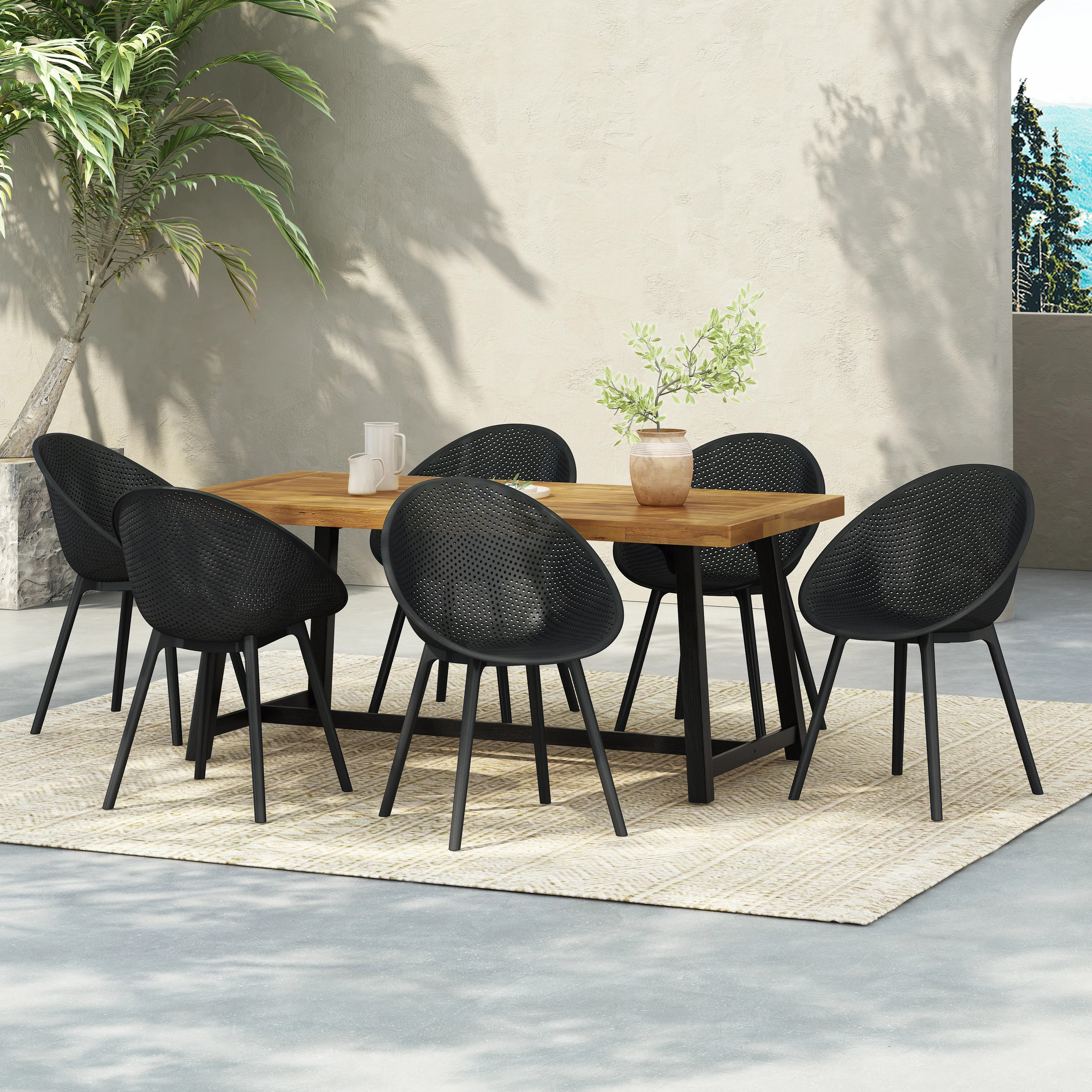 Fitzgibbons 7 Piece Outdoor Patio Dining Set | Wayfair North America