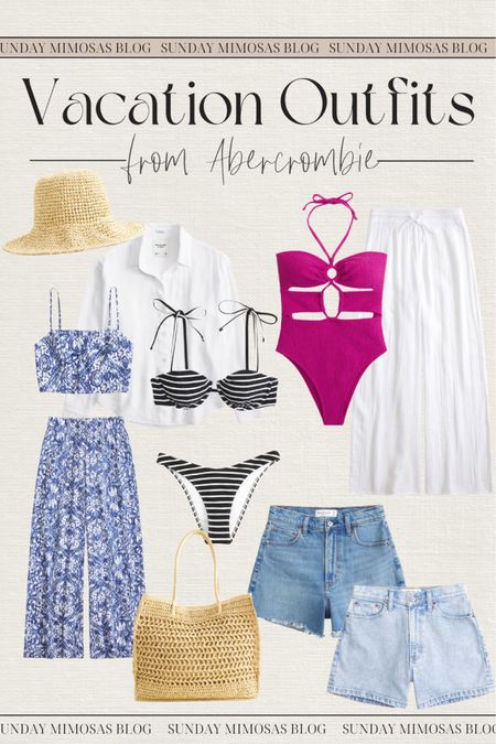 Vacations outfits from Abercrombie! If you’re heading on vacation soon or have a spring break trip coming up, here are some vacation essentials to pack! ✈️

The Abercrombie mom shorts and oversized white button up are two of my personal must haves! 👙🏖️

Abercrombie outfits, beach outfit, spring break outfit, vacation outfit ideas, beach outfit ideas, vacation style, denim shorts, light wash denim shorts, Abercrombie shorts, beach tote, beach hat, one piece swimsuit, black and white swimsuit, white swimsuit coverup 

#LTKswim #LTKtravel #LTKSeasonal