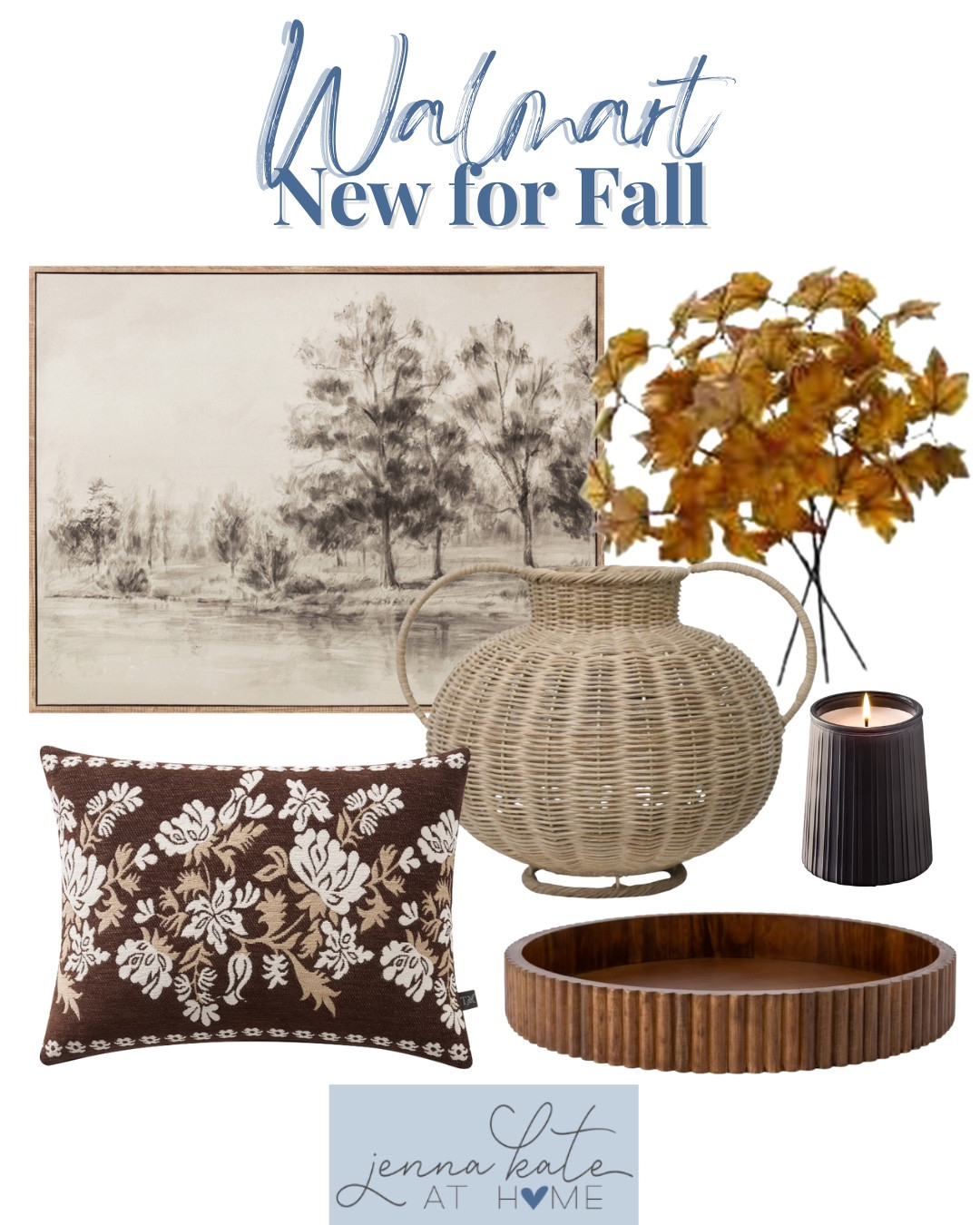 Walmart new for fall includes tray, candle, rattan vase, throw pillow, fall stems, and wall art. 

Home decor, looks for less, new for fall, fall refresh

#LTKHome #LTKSaleAlert #LTKSeasonal