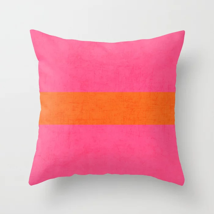 hot pink and orange classic  Throw Pillow | Society6