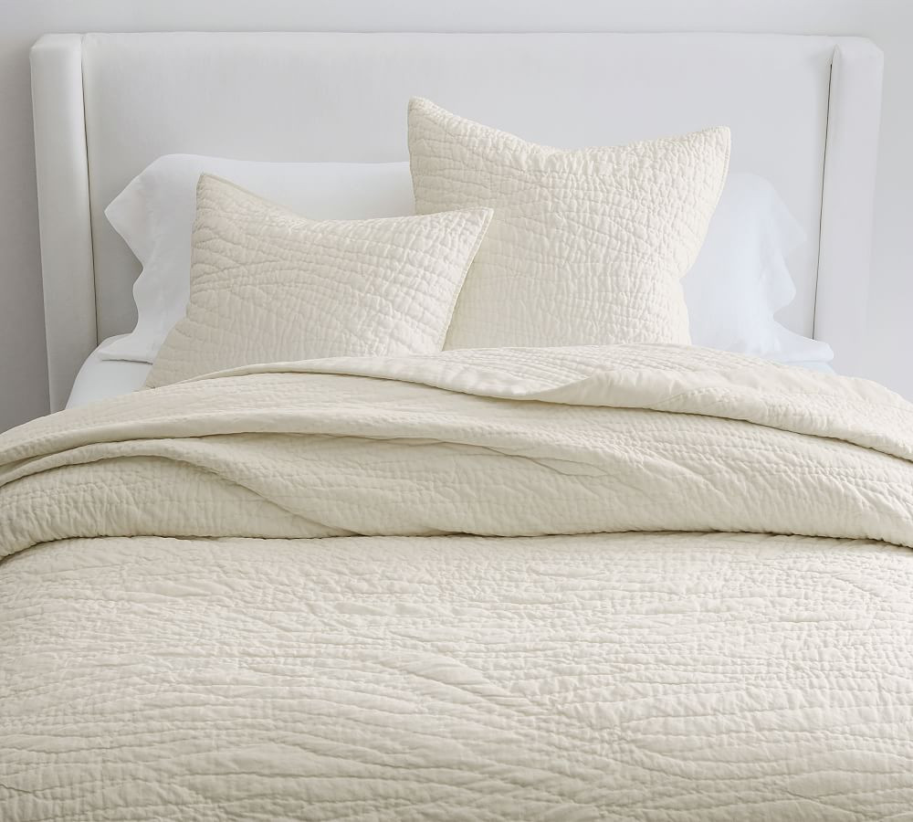 Belgian Flax Linen Handcrafted Quilt | Pottery Barn (US)