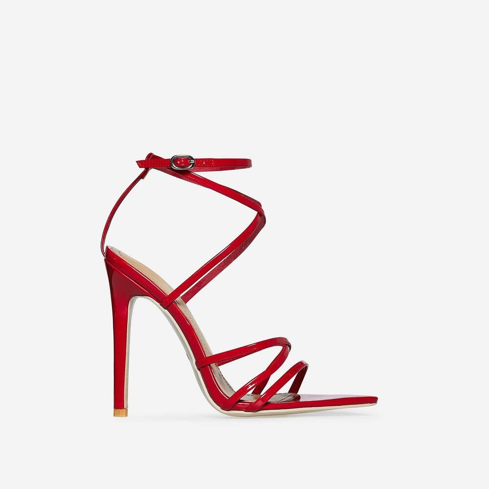 Kaia Pointed Barely There Heel In Red Patent | EGO Shoes (US & Canada)