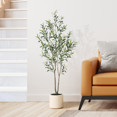 5FT Artificial Muti-Trunk Olive Tree Plants with 8.6 inches Large White Planter. 8 lb. DR.Planzen | Walmart (US)